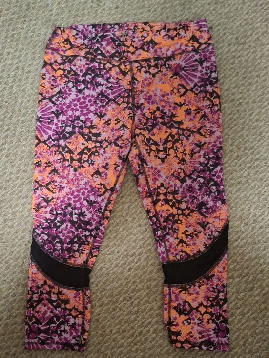 Athleta Pants - Athleta Purple & Orange Printed Kids Leggings